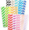 Gcardist Cannucce di carta arcobaleno a righe ecologiche, 150 cannucce monouso biodegradabili in confezione grande (15 colori)