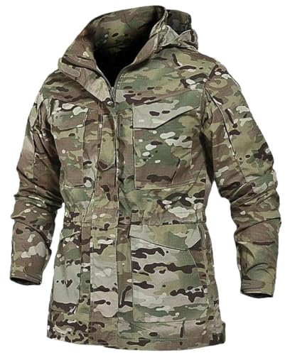 Ornrjfll Multicam Militär-Jacke, taktische Herren-Jacke, warm, wasserdicht, Windbreaker, Armee-Camouflage, Parka, Trenchcoat, multicam, XL