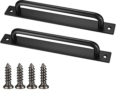Black Sliding Door Handles - 2 Pcs Pack, Aluminum Alloy, Exterior/Interior Use