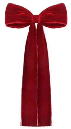 Fiocco di velluto di Natale, fiocco per punta 'albero di Natale, grande fiocco per albero di Natale, fiocco gigante in velluto per albero di Natale, per ghirlanda, scale, finestre, porte, pareti,