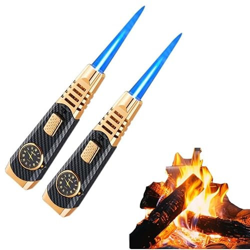 Encendedor de cocina con soplete for crème brûlée, encendedor eléctrico Fireblaze, encendedor de butano recargable y ajustable con llama Brightfire, encendedor Brightfire, encendedor for barbacoa(2pac