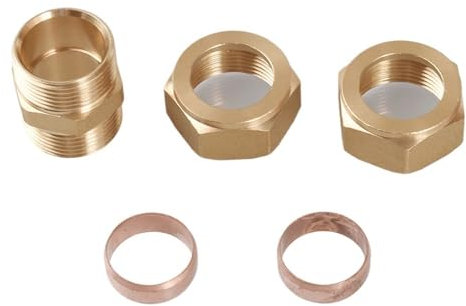 Conector de compresión de tubo (1 pieza), accesorio de conexión de tubería de latón, acoplador de conexión de tubo de cobre for aire acondicionado.(18mm)