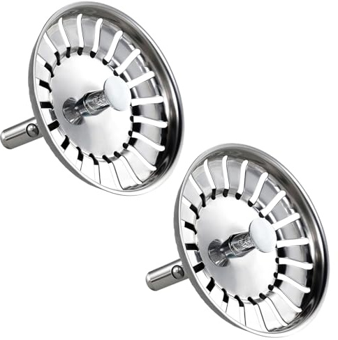 Compatible con sistemas de drenaje de 3,5 desde el año 1996, cesta de filtro para fregadero, inserto de filtro de 79,3 mm para fregadero de cocina con tapón - Accesorio de drenaje de acero inoxidable