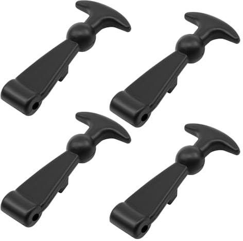 MISIQIMA 4 piezas de soporte para capó, T de goma con cierre de tensión, soporte elástico en negro para capó de tractor, fijación para capó para cajas de herramientas, carros y motores de auto
