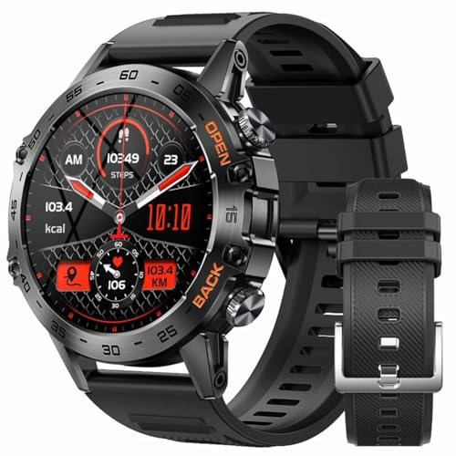 ZWOIVHE Montre Connectée Militaire Tactique Onyxus Fitforce K52 - Résistante à l'eau 5ATM, Cardio Fréquencemètre, GPS, Notifications, pour Sports Extrêmes & Aventure (BW1846C)