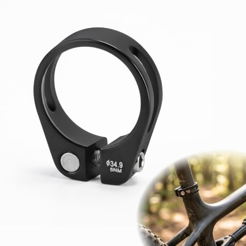 Zolara Collier de Selle Vélo 34,9 mm, Collier de Selle VTT en Alliage d'aluminium, Collier Serrage Selle pour Tige de Selle de vélo 30,4/30,9/31,6 mm, pour VTT Vélo Route, Noir