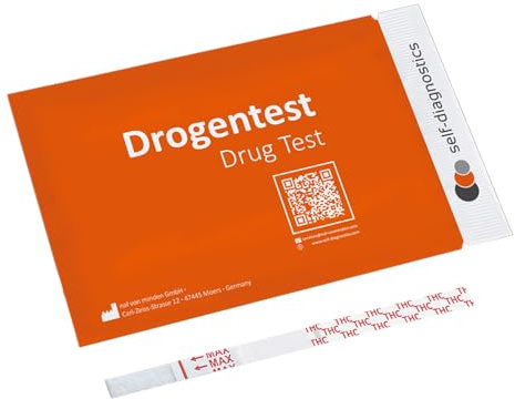 self-diagnostics Test antidroga urine Cannabis (THC) - Marijuana - Hashish - Cut-Off: 500 ng/ml - 10 strisce reattive - Rilevamento della droga - Test ad immersione - Test droga urine - Test THC - Test rapido su urina in 5 minuti