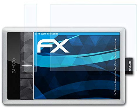 atFoliX Schutzfolie kompatibel mit Wacom Bamboo Fun Pen&Touch Small 3.Generation Folie, ultraklare FX Displayschutzfolie (2er Set)