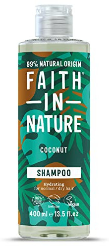 Faith In Nature Organic Coconut Shampoo, Hydrating for Dry Hair & Scalp, Vegan & Cruelty Free, No SLS, Silcones or Parabens, 400ml