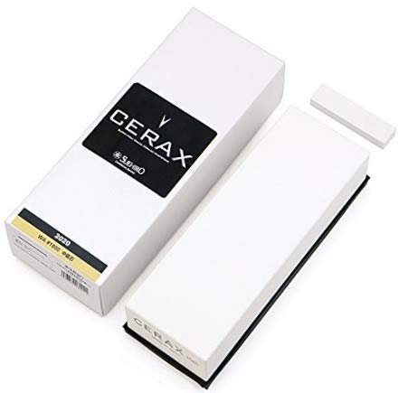 Suehiro Wetzstein Japanisch Abziehstein Schleifstein Körnung 1000 Küchenmesser Schärfer Schärfung für Messer - Hergestellt in Japan Cerax 2020 20,5x7,3x5cm