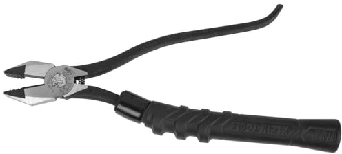 Klein Tools M2017CSTA Slim Head Ironworker Pliers, Milkers Cushion Grip, Side Cutters with Aggressive Knurl, 9-Inch
