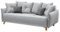 Stella Trading Pamplona Bequemes Schlafsofa mit Bettkasten, Silber/Anthrazit - Ausziehbares Sofa mit Schlaffunktion - 232 x 91 x 105 cm (B/H/T)