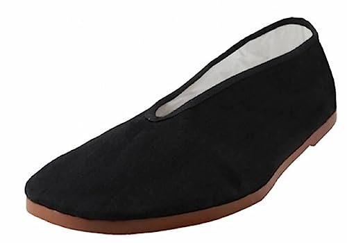 Shoes8teen Men's Martial Art Kung Fu Tai Chi Rubber Sole Canvas Shoes (202 Black Rubber 13
