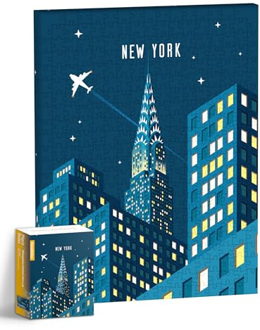 PieceRelax Ramfri Pussel NYC at Night [HN1303], Väggdekoration, Perfekt för Vardagsrum, Utmärkt Present till Födelsedagar och Jul, 366 Bitar