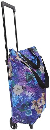 Ejoyous Einkaufswagen, 600D Oxford Tuch Faltbarer Einkaufstasche mit Rollen Einkaufstrolley Handwagen Lebensmittelwagen Teleskopstange für Den Haushalt Outdoor Shopping