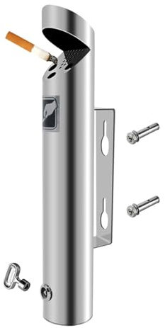 Wandaschenbecher Für Draußen - Outdoor Zigarettenrußsäule, Wand-Aschenbecher Edelstahl Outdoor Zigaretten-Aschenbecher Creative Public Smokeless Outdoor Ash Tray Smoking Receptacles Abschließbar (Col