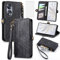Asuwish Phone Case for Honor 70 5G Wallet Cover with Tempered Glass Screen Protector and Wrist Strap Leather Flip Zipper Credit Card Holder Stand Cell Accessories TPU Huawei Honor70 Women Men Black
