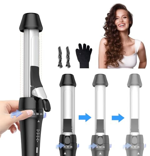 Ferro arricciacapelli grande 3 in 1, 26/30/36 mm, ferro arricciacapelli a cilindro grande, 150 – 210 ℃, per capelli lunghi, 30 secondi, riscaldamento rapido del ferro arricciacapelli, non è necessario