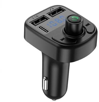 Transmetteur FM Bluetooth Lecteur MP3 Adaptateur Bluetooth Radio sans Fil Kit Émetteur avec Prise Allume Cigare FM Voiture Chargeur Appel Libres 2 USB Port Type-C Support Carte SD