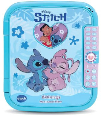 VTech - Disney, KidiSecrets Mon Journal Intime Stitch - Journal Intime Électronique avec Code, Carnet Secret, Feutre et 5 Jeux - Jouet Lilo et Stitch - Cadeau Enfant Dès 5 Ans - Contenu en Français