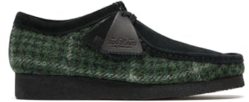 Clarks Originals Wallabee Harris Tweed - Stivali da uomo, colore: Verde, Verde, 42 2/3 EU