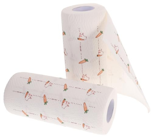 FRCOLOR 2rotoli Panni per Pulizia della Cucina Salviette Detergenti in Carta di Legno Forniture per Cucina Facili da Staccare per Molte Attività di Pulizia