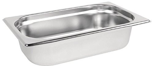 utopia by chefline Stainless Steel 1/4 Gastronorm Container 65mm Pan Deep, Catering, Bain Marie, Gastro Food Pans
