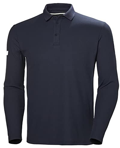 Helly Hansen Men's Crewline LS Polo, Navy, XL