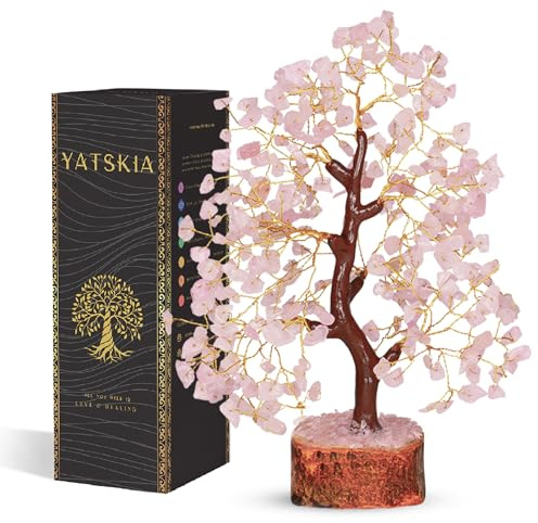Rose Quartz Tree - Spiritual Gifts - Quartz Crystal - Housewarming Gifts for Women - Pink Room Decor - Tree of Life - Gemstones and Crystals - Meditation Accessories