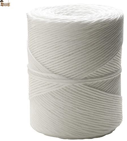 BricoLoco.com Cuerda Hilo Rafia Blanca Bobina 440 Metros. Manualidades, paquetería, jardinería, Agricultura, entutorar, empacar. (Bobina 440 MTS., 1)