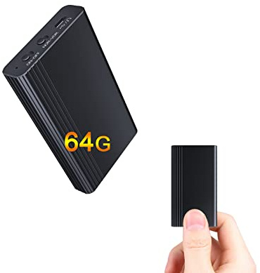 Grabadora de voz STTWUNAKE de 64 GB con 2000 horas de almacenamiento, grabación continua 12 días