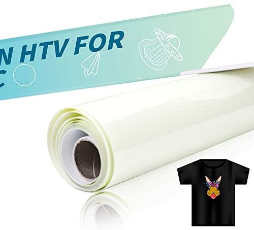 HTVRONT Sublimation HTV für Dunkle und Helle Stoffe 30.5 x 152.4cm - Plotterfolie Textil Flexfolie für Sublimation Arbeiten mit Sublimationspapier - Sublimation Rohlinge Glänzend