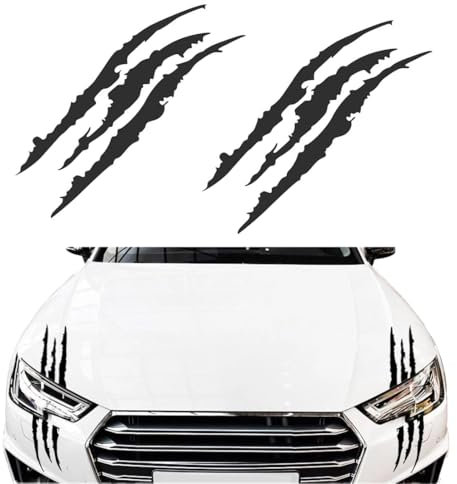 QEDBOJE 1 Paar Monster Klaue Aufkleber Auto Wasserfeste Vinyl Decals Autoaufkleber Dekoration Aesthetic Sticker (Schwarz)