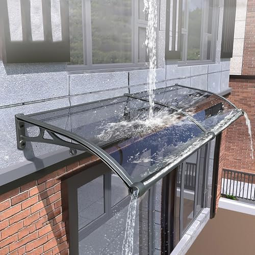 vordach für haustür mit seitenteil,vordach mit seitenteil,haustür vordach,Halterung aus Aluminiumlegierung mit gebogener Halterung, Regen- und schneesicher