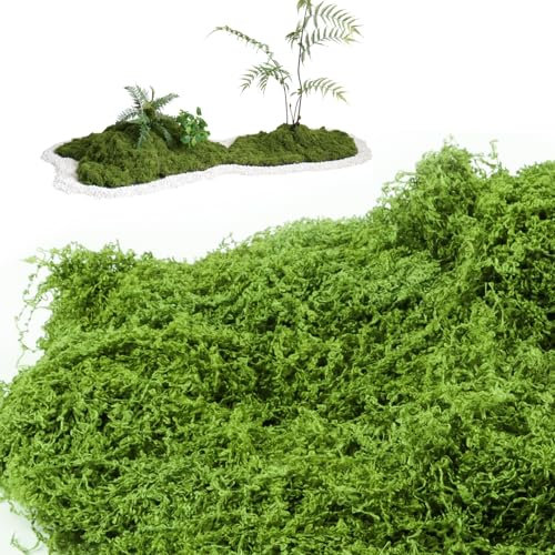 VMUTGA 200g Kunstmoos zum Dekorieren, Künstliches Moos Deko Kunst Moos Fake Dekomoos Pflanzen Kunstmoos zum Basteln Kunstpflanze Dekomoos Bastelmoos für Wand Aquarium Modellbau Gartendekoration