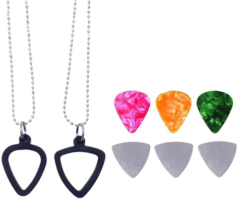 2 Piezas Collar Con Púas De Guitarra, Collar De Paletas De Guitarra, Collar De Púa De Bajo De Guitarra De Metal, Reemplazar Fácilmente Las Paletas, para Paletas De Guitarra, Paletas De Ukulele