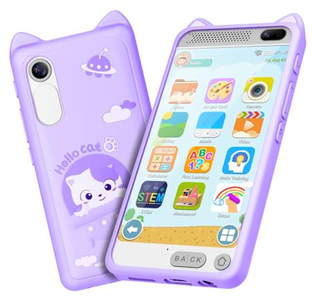 Kids Toys Smart Phone for Boys Girls Ages 3-12，3.97 Touchscreen Kids Phone, 8G Toddler Learning Toys Phone with 200+ Learning Games, Birthday Gifts for Kids Cell Phone Toy (purple)