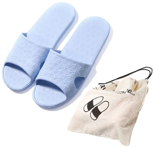 Anmerl Travel Slippers for Women & Men - Portable Foldable Slides with Storage Bag, Non-Slip Quick-Dry Comfort Shower Shoes for & Indoor/Outdoor, Hotel, Spa, Gym, Beach