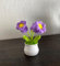 WORKIRAN Handgefertigte gehäkelte Blumen, Mini gestrickte Häkel-Topfblumen, handgefertigt, gehäkelt, gestrickt, für Zuhause, Deko, Büro, Geschenk (Lila)