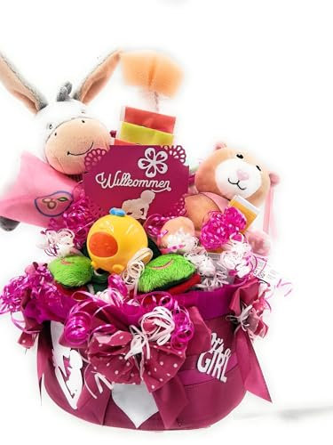 Windeltorte - mit Pflegeprodukten, Tee und Trinkflasche, Tolles Geschenk zur Geburt