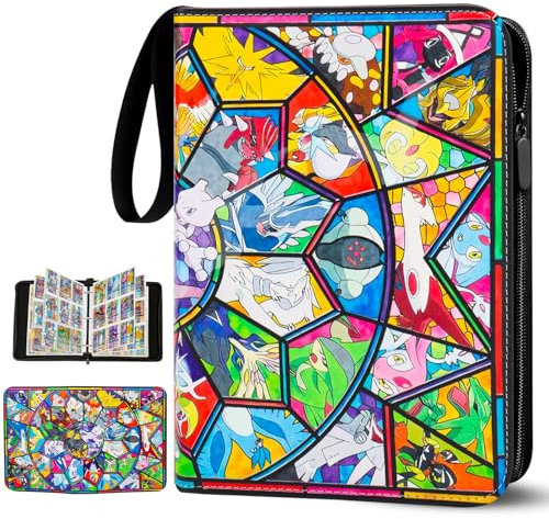 Album di raccolta per carte Pokemon, 900 carte da collezione, 9 tasche, 50 pagine, in pelle PU, impermeabile, regalo per bambini (CM900)