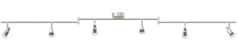 vidaXL Takspotlight Borstad nickel 176.5 x 9.5 x 14 cm Stål, Takspot, modern roterande design, justerbar belysning, samtida ljusarmatur för hemmet