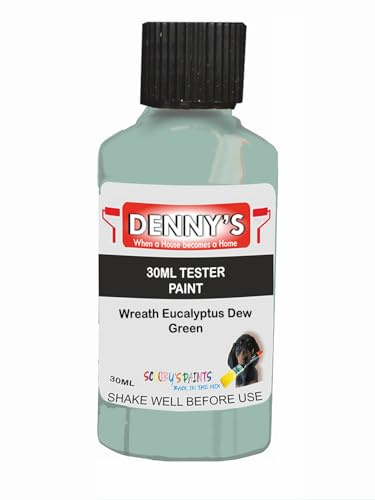 Premium Interior Wall & Furniture Chalk Paint – Wreath Eucalyptus Dew Green – Rich Matt Finish, Durable & Washable, Low Odour, Ideal for Living Rooms, Bedrooms & Hallways (30ML Tester Bottle)