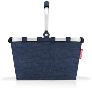 reisenthel Carrybag XS Twist Navy – Cesta de la Compra Estable con práctico Bolsillo Interior – Diseño Elegante e Impermeable