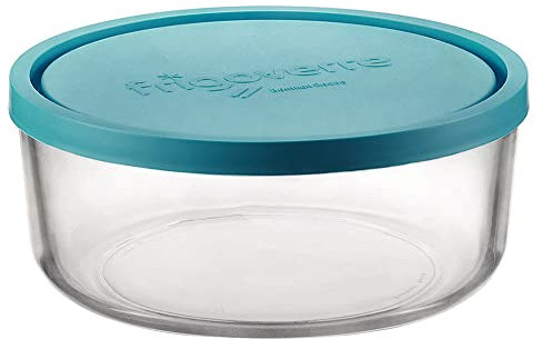 BORMIOLI ROCCO 1663026 Plat Rond en Verre avec Couvercle 1.25 L, Transparent, 18