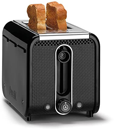 Dualit 2 Slice Studio Toaster | Black with Polished Trim | Reheat and Defrost Settings – Multiple levels of Browning Control | Matching Studio Kettle Available | 26410