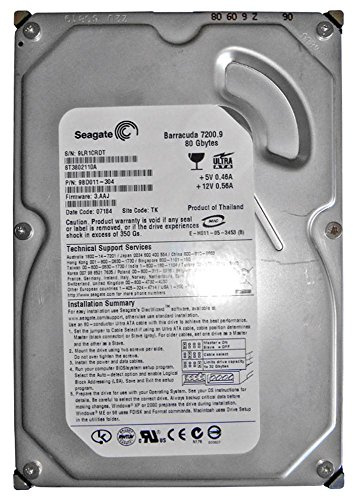 Seagate Desktop HDD Barracuda 7200.9 80, Ultra ATA/100 - internal hard drives (Ultra ATA/100, Ultra-ATA/100, 101.6 x 146.9 x 26.04 mm)