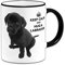 Keep Calm and Hug A Labrador (Black) - Gift Mug + Black Handle/Rim