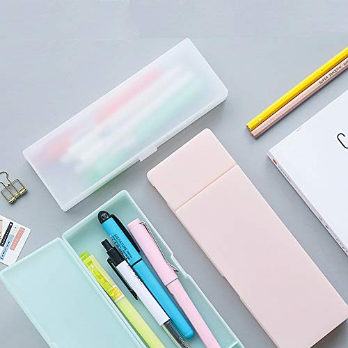 Confezione da 1 astuccio in plastica, per penne, matite e cancelleria per la scuola, per studenti (bianco, piccolo)