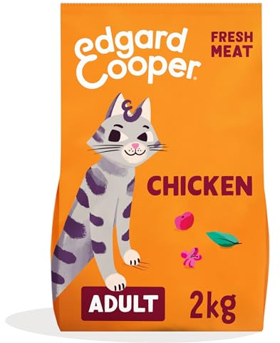 Edgard and Cooper Dry Cat Food Grain Free Adult Chicken 2kg - Natural, Fresh Meat for indoor or outdoor cats, Junk free, Healthy Ingredients, help support sensitive stomachs